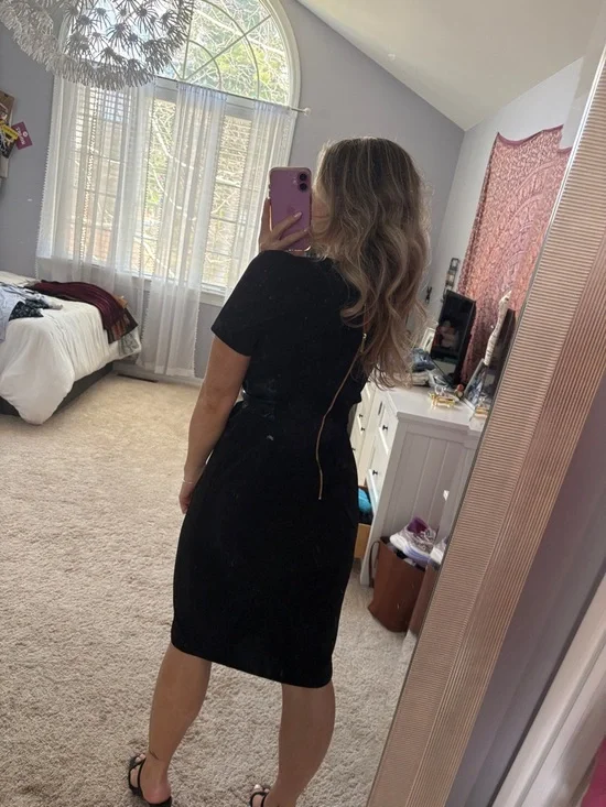 Calvin Klein Black Dress Leather Belt Size 8 - Picture 3 of 4